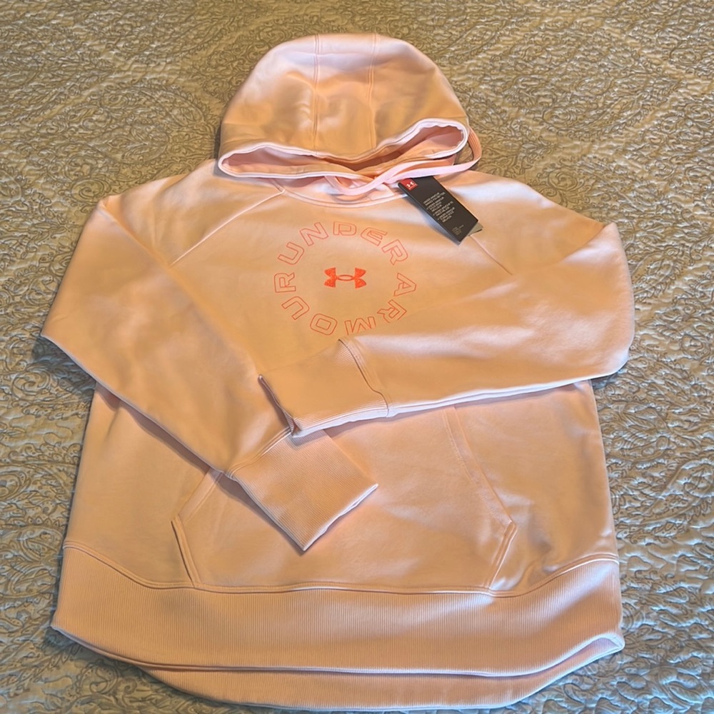 Under Armour pink hooded sweatshirt. NWT